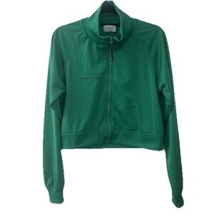 Family First Milano Women’s Full Zip Crop Sweater Size Small Green